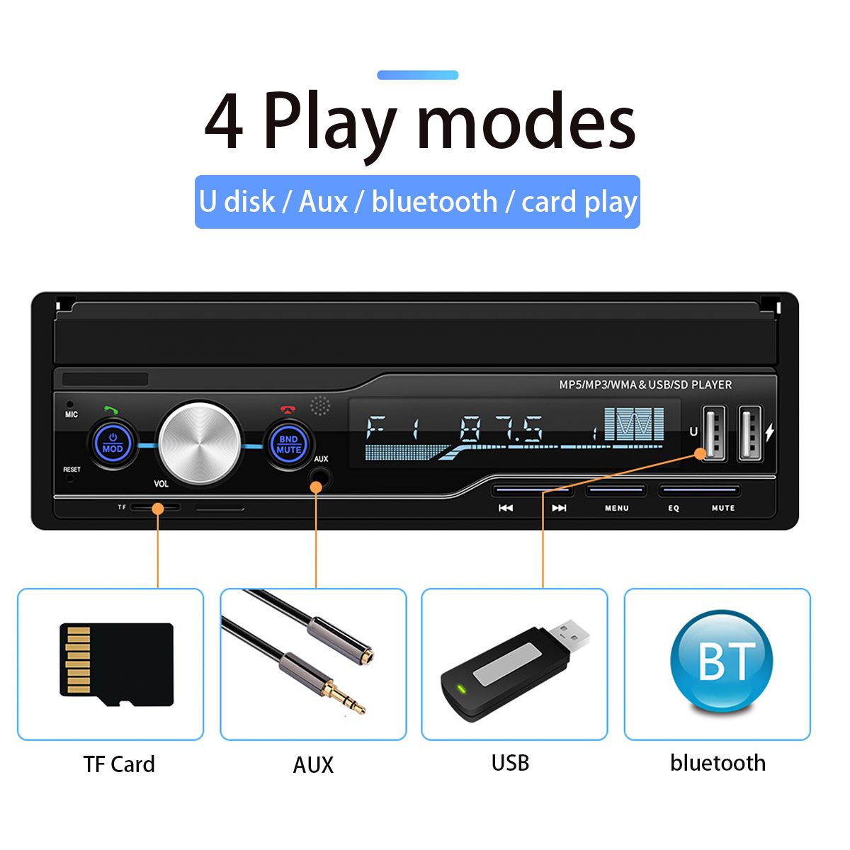 T100-7-Inch-1-Din-Wince-Car-Stereo-Radio-MP5-Player-Hands-free-FM-AM-bluetooth-USB-RDS-AUX-1632192
