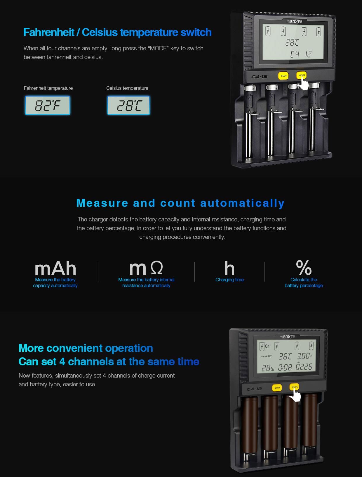 Miboxer-New-C4-12-LCD-Adjustable-Intelligent-Battery-Charger-4-Slots-Multiple-Battery-For-18650-2665-1476938