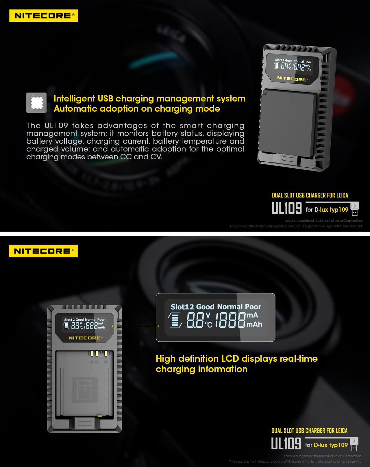 Nitecore-UL109-Digital-Dual-Slot-USB-Travel-Battery-Charger-For-LEICA-D-LUX-TYP109-Camera-1322079