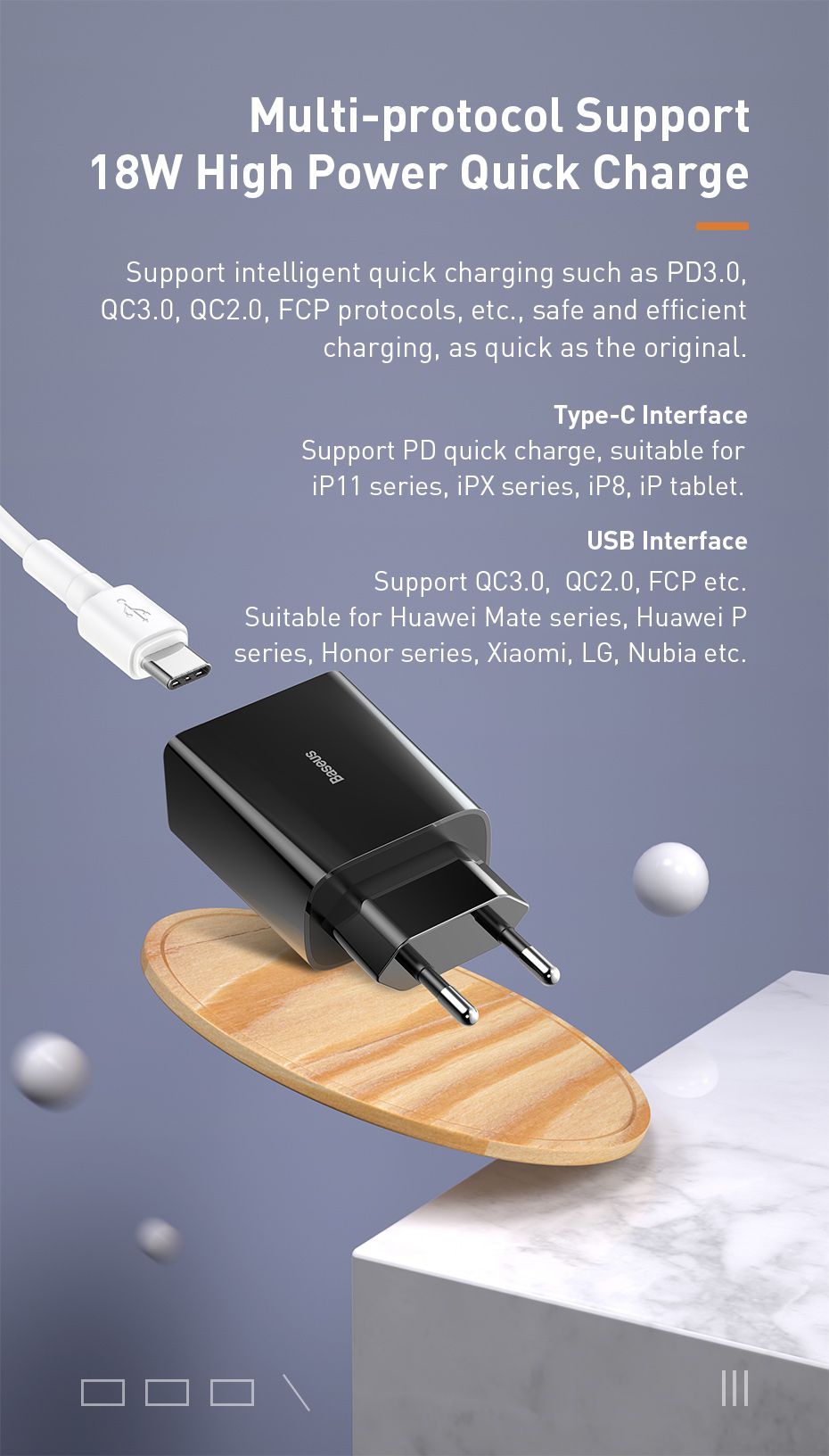 Bakeey-18W-Type-C-PD-QC30-Fast-Charging-Charger-Adapter-For-iPhone-8Plus-XS-11-Pro-Mi9-9Pro-K20-Pro--1619387