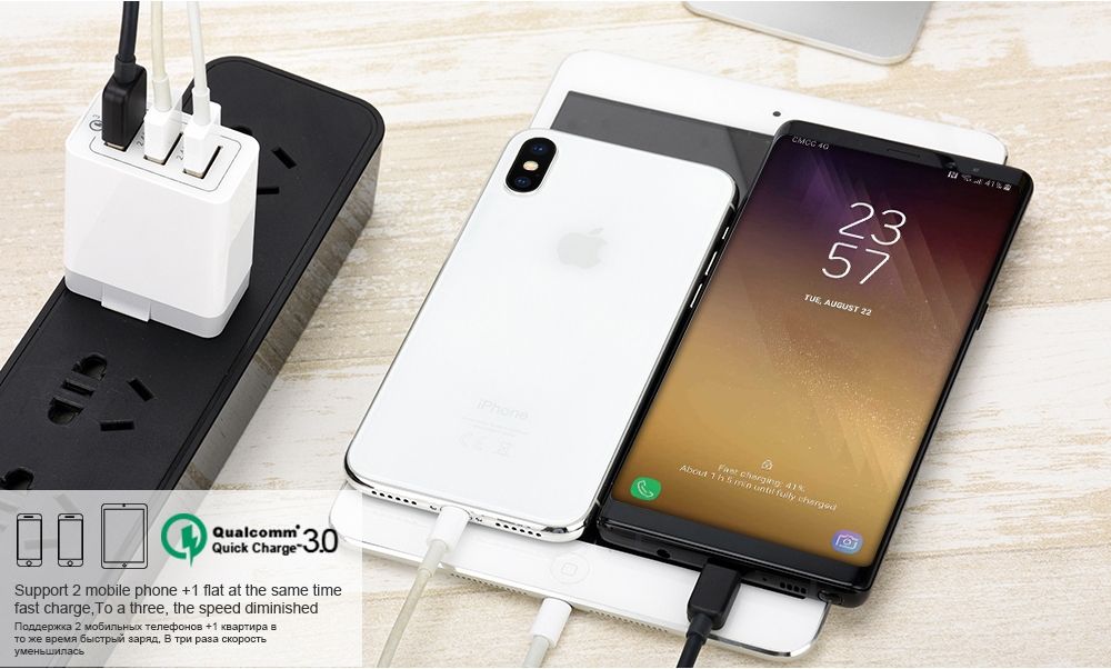 Bakeey-3-Ports-Quick-Charge-30-USB-Charger-Power-Adapter-for-iPhone-for-Samsung-Xiaomi-1404234