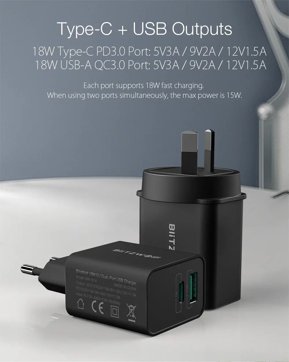 BlitzWolfreg-BW-S14-18W-USB-Charger-Type-C-PD30-QC30-Travel-Wall-AU-Plug-Charger-with-BlitzWolfreg-B-1714114