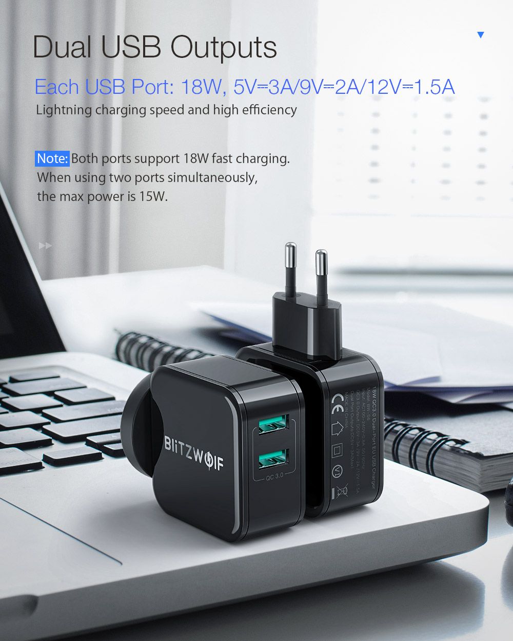 BlitzWolfreg-BW-S6-New-Version-18W-Dual-USB-QC30-Wall-USB-Charger-EU-AU-Adapter-for-iphone-11-Pro-XR-1047935