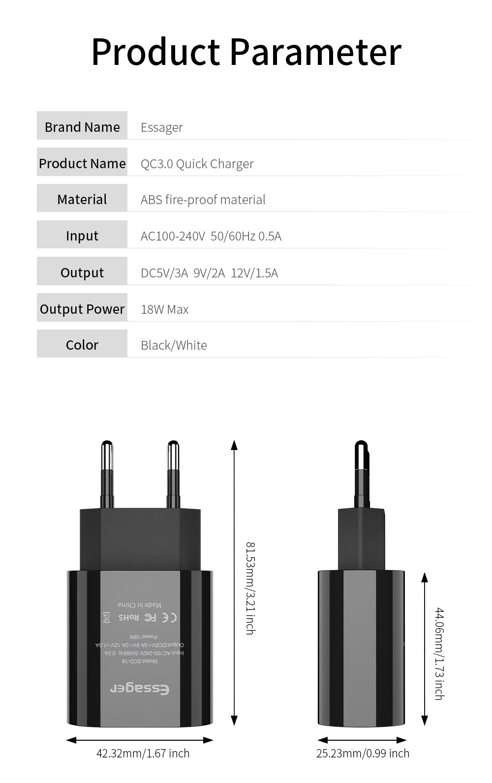 Essager-18W-3A-QC30-Fast-Charging-USB-Charger-For-iPhone-X-XS-Max-HUAWEI-P30-Pro-Mate-20-S9-S10-S10-1506734