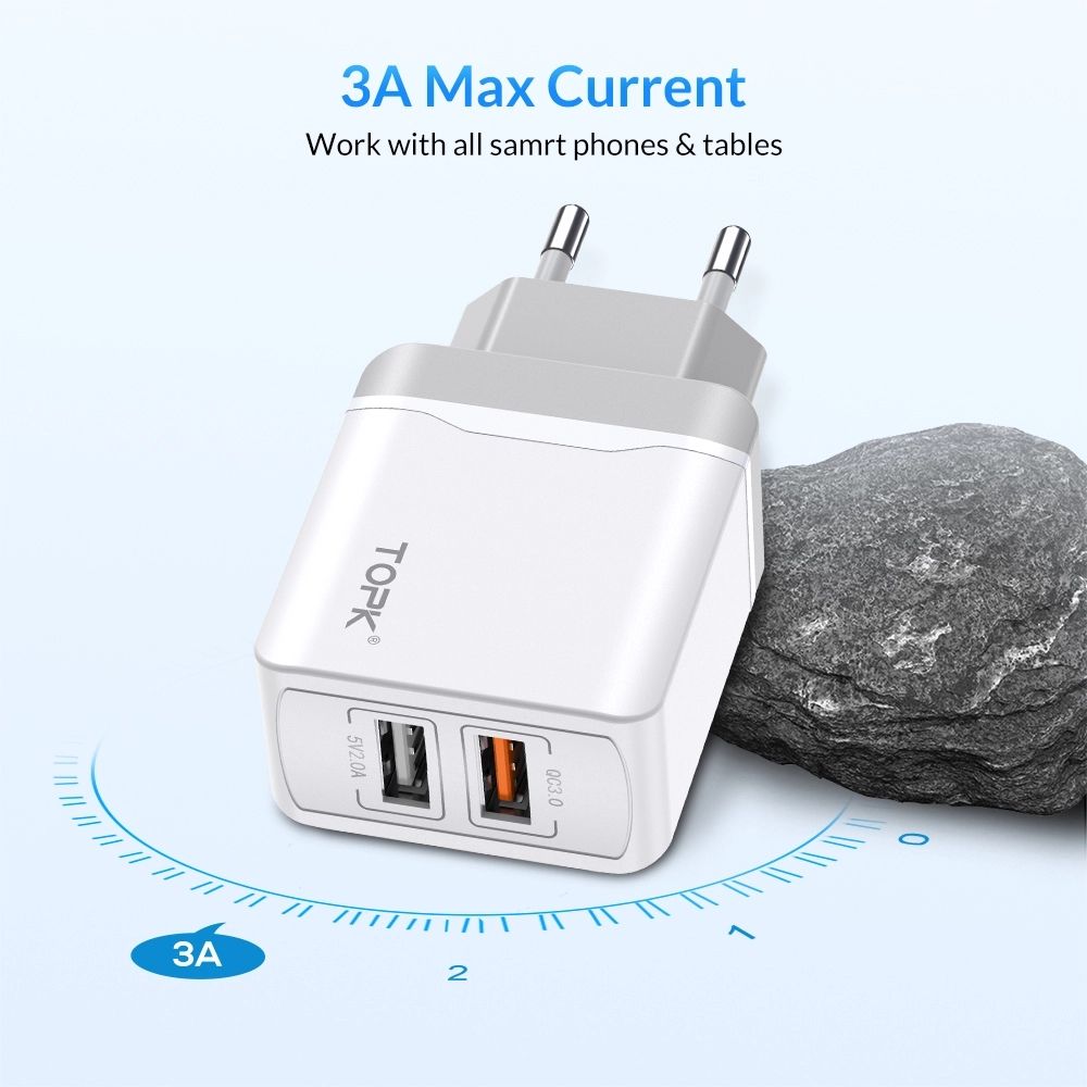 TOPK-3A-QC-30-Quick-Charging-Dual-USB-Ports-EU-Charger-Adapter-For-iPhone-X-XS-Oneplus-Pocophone-HUA-1534189