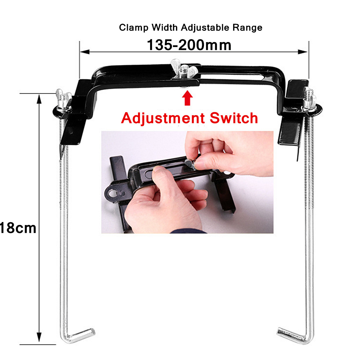 Battery-Tray-Adjustable-Holder-Down-Clamp-Bracket-Kit-Cycle-Universal-1335462