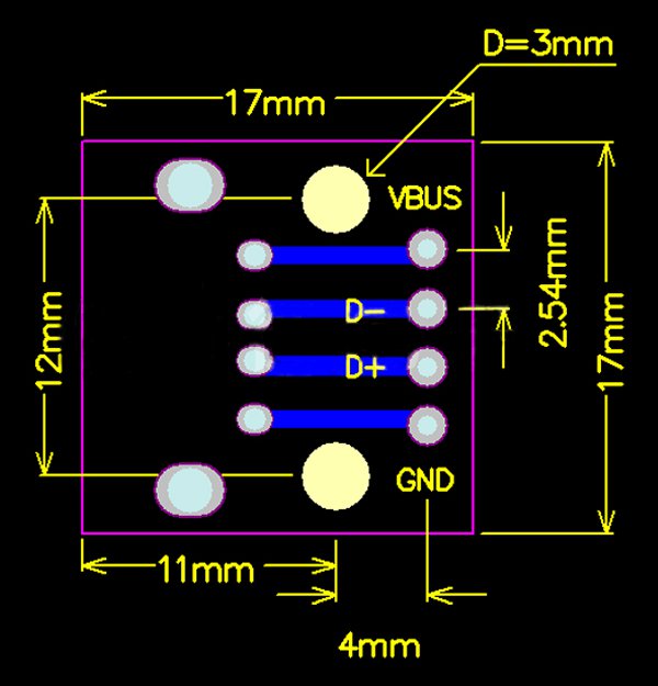 10pcs-USB-20-Female-Head-Socket-To-DIP-254mm-Pin-4P-Adapter-Board-1167634