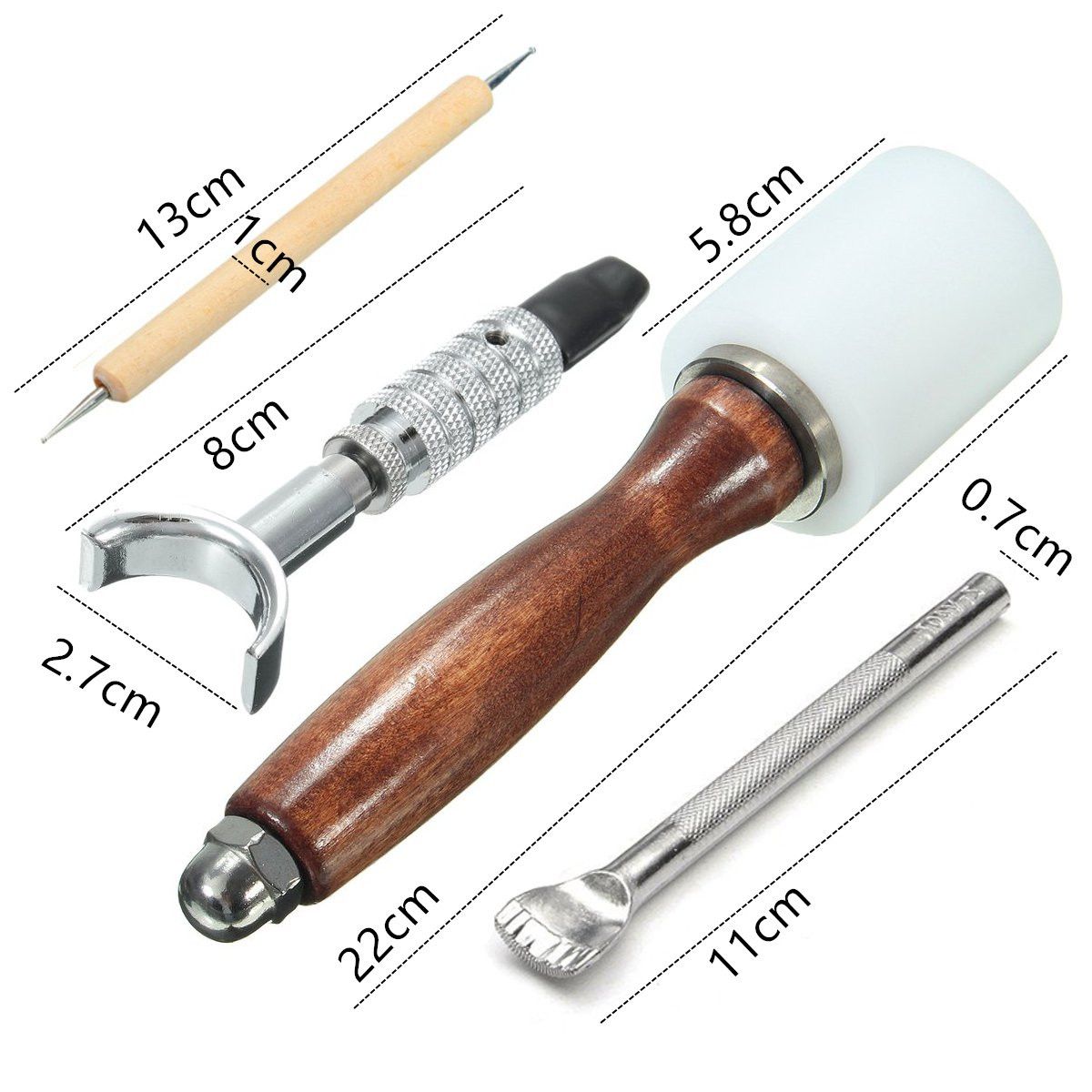 25pcs-Leather-DIY-Carved-Wooden-Hammer-Stainless-Steel-Printing-Toolkits-1091882