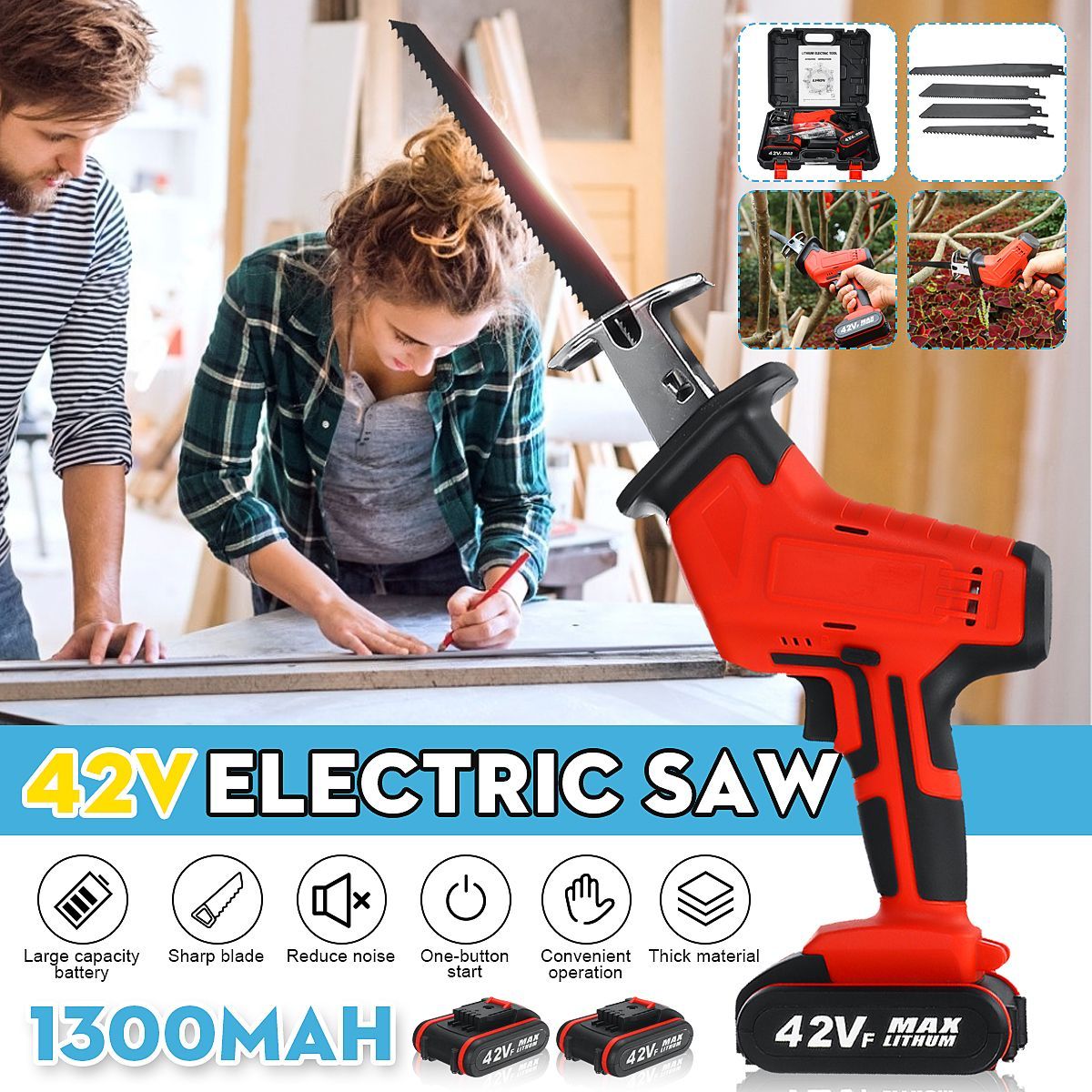 42V-1400W-Electric-Cordless-Reciprocating-Saw-Outdoor-Woodworking-W-2-Battery-1713373