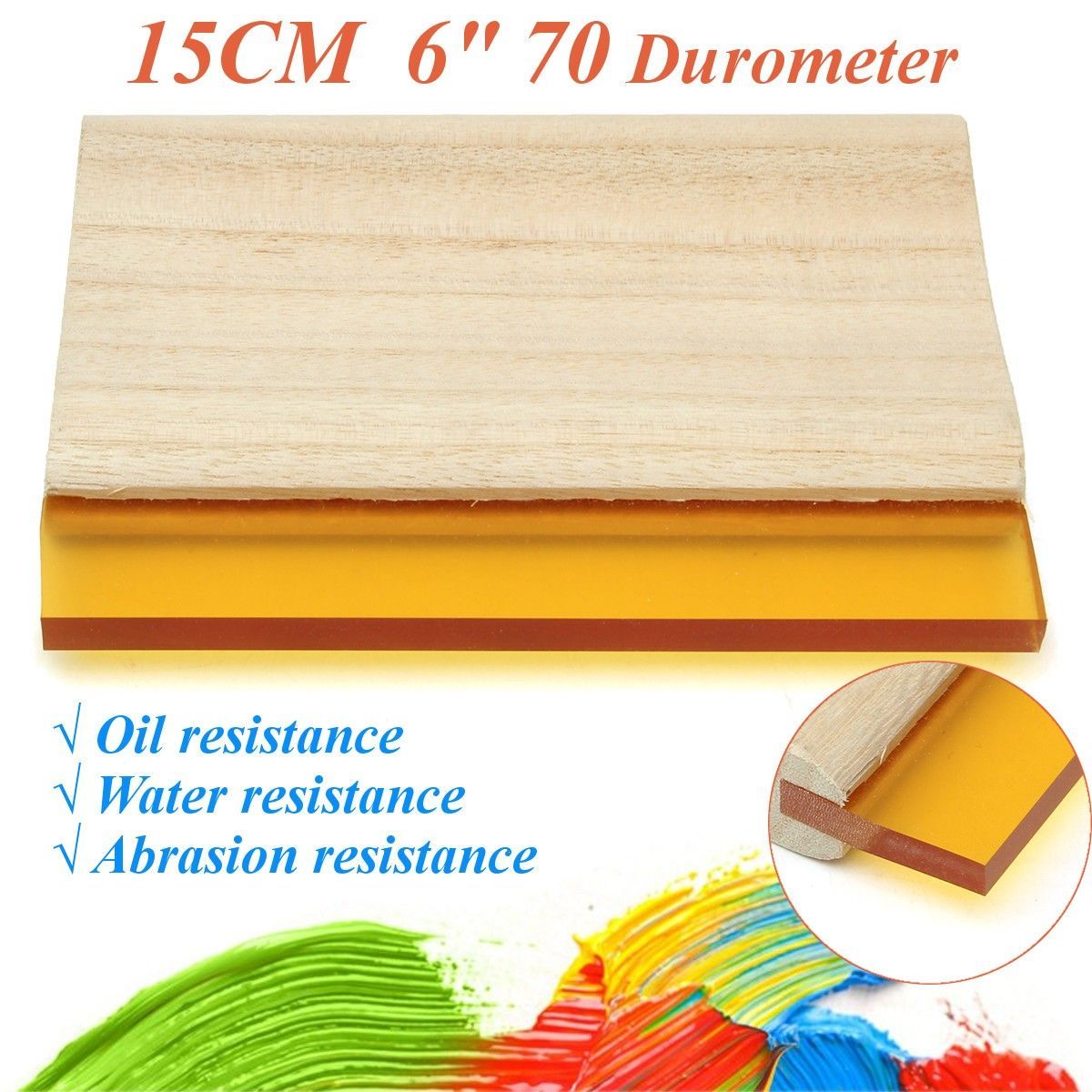 6inch-15cm-Silk-Screen-Printing-Squeegee-Single-Durometer-Ink-Scraper-1150419