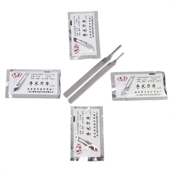 DANIU-40pcs-Carbon-Steel-Surgical-Scalpel-Blade-with-2pcs-Handle-937057