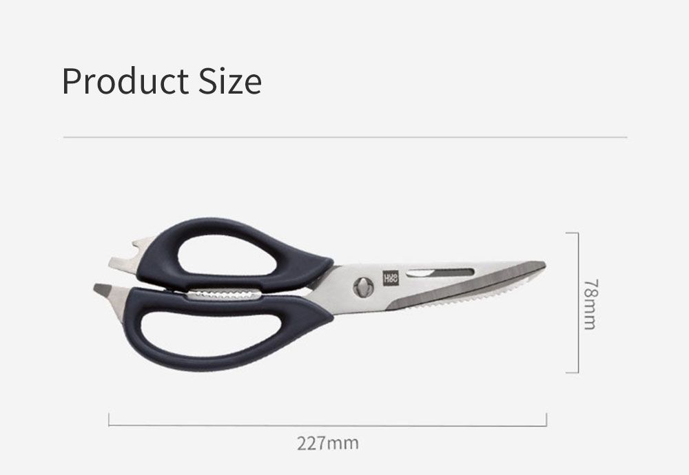 Huohou-30Cr13-Stainless-Steel-Kitchen-Scissors-Sharp-Sets-Non-slip-Tool-Kit-Fruits-Meat-Scissors-Pru-1582537