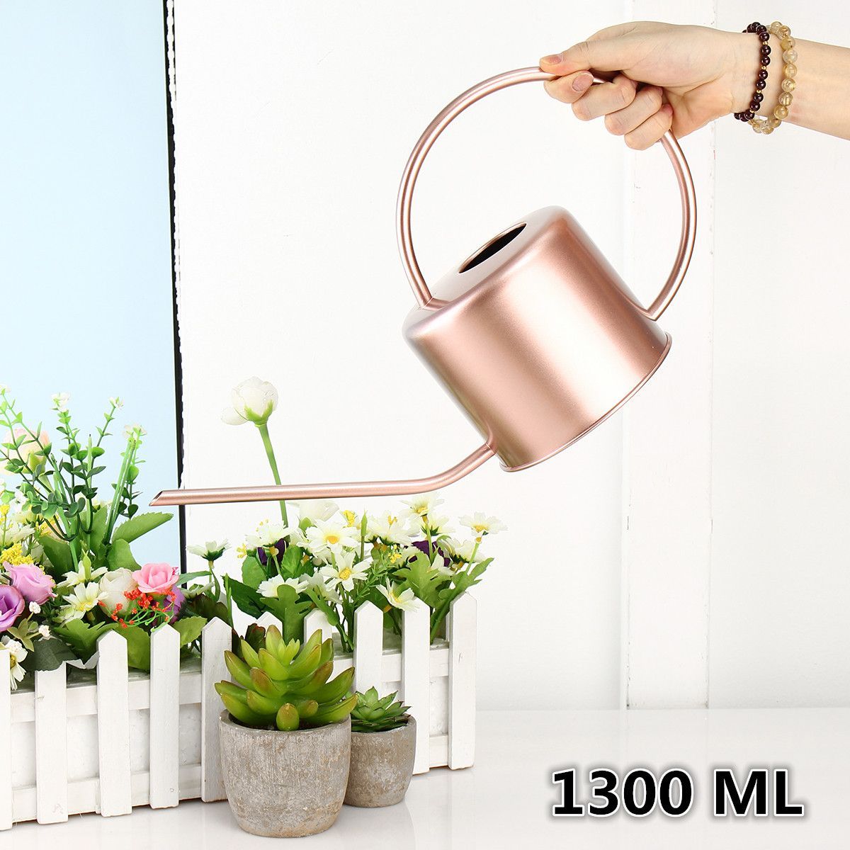 1300ML-Watering-Can-Indoor-Garden-Plant-Flower-Spray-Irrigation-Stainless-Steel-Pot-1538350