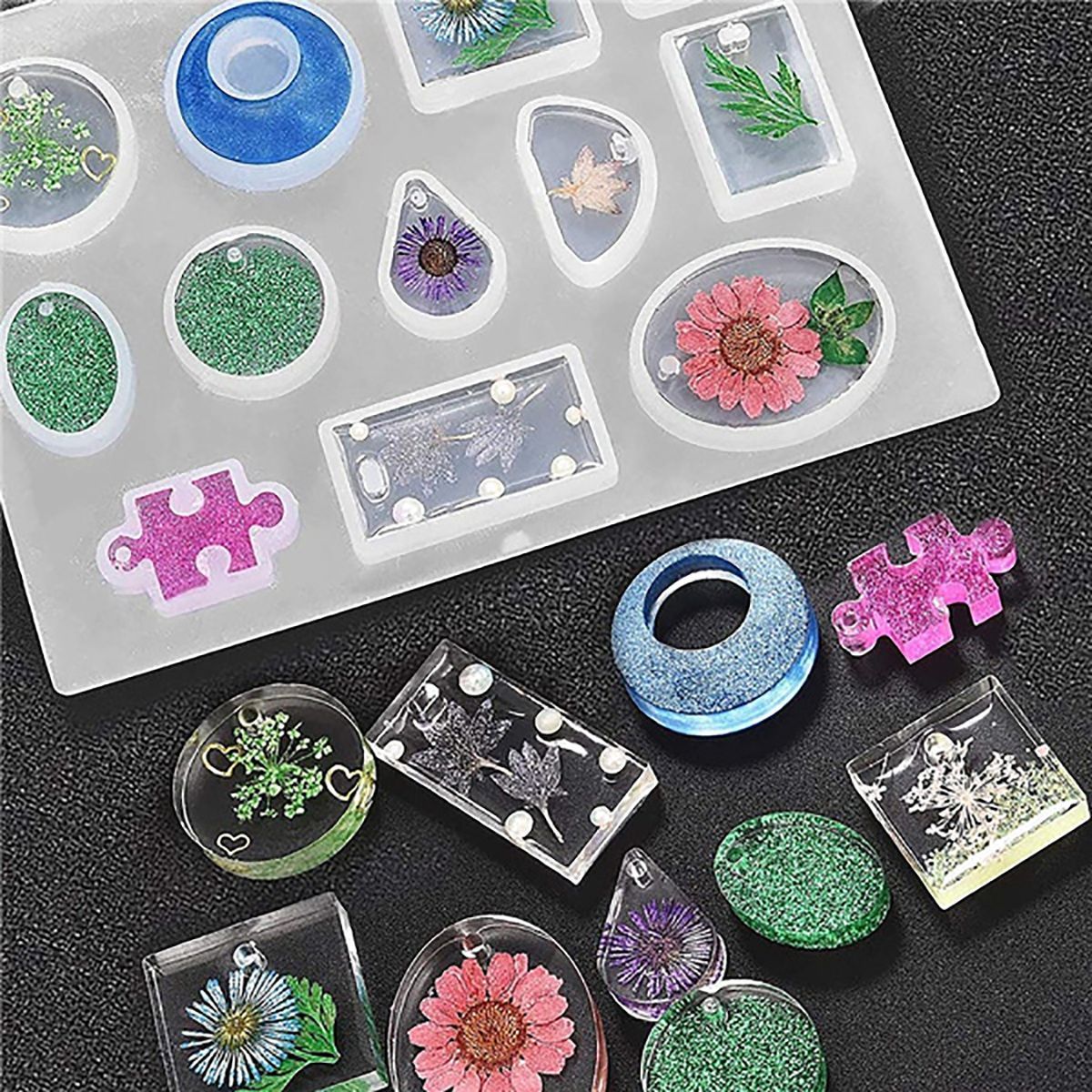 137pcs-Epoxy-Resin-Molds-Resin-Jewelry-Making-Kit--DIY-Crystal-Glue-Jewelry-Mold-1768281