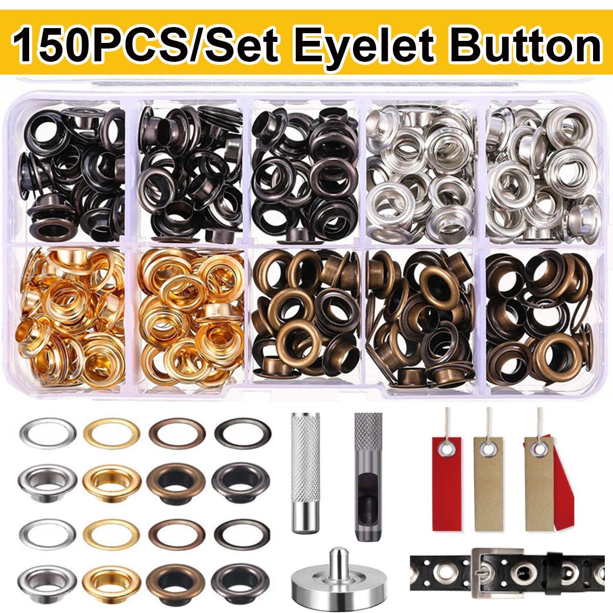 150PCS-Clothing-Luggage-Accessories-Eyelet-Button-Eyelet-Button-DIY-Tool-Kit-Copper-1731520
