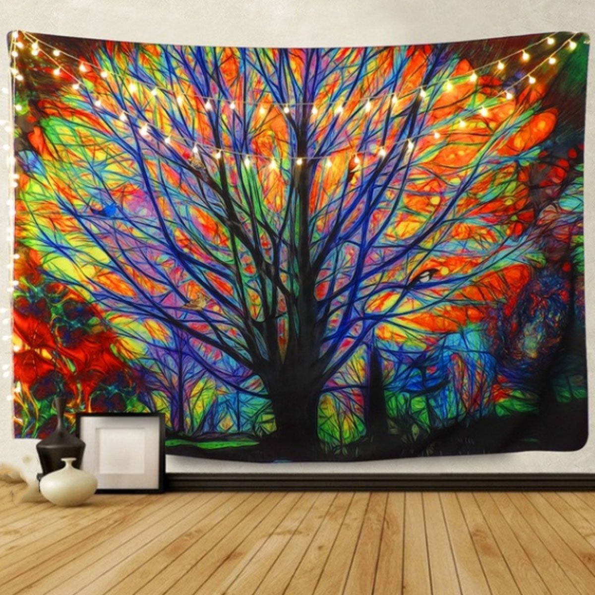 180x180cm-Colorful-Tree-Leaves-Waterproof-Bathroom-Shower-Curtain-w-12-Hooks-1558895