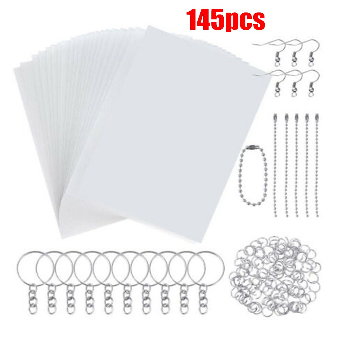 198Pcs145Pcs33Pcs-DIY-Heat-Shrink-Plastic-Sheet-Kit-Shrinky-Art-Paper-Hole-Punch-Keychains-Pencils-1750256