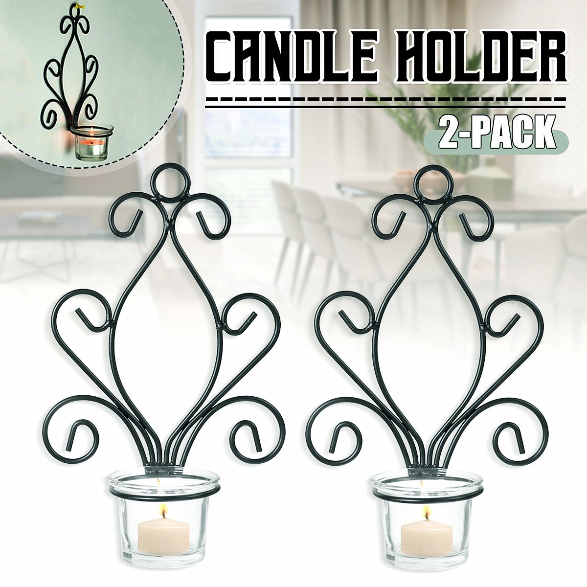 2-Pack-Metal-Iron-Candlestick-Wall-Hanging-Candle-Holder-Home-Decor-Ornaments-1683329