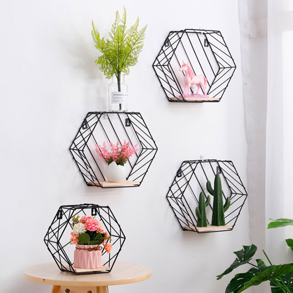 20cm-Hexagon-Wall-Shelf-Rack-Twill-Trellis-Storage-Holders-Wooden-Rack-Holder-Home-Decor-Kitchen-1333058