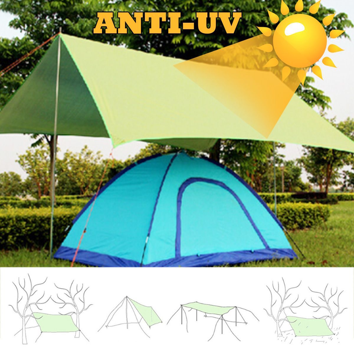 210200cm-Tent-Tarp-Rain-Sun-Shade-Hammock-Shelter-Waterproof-Camping-Pad-Cover-1563894