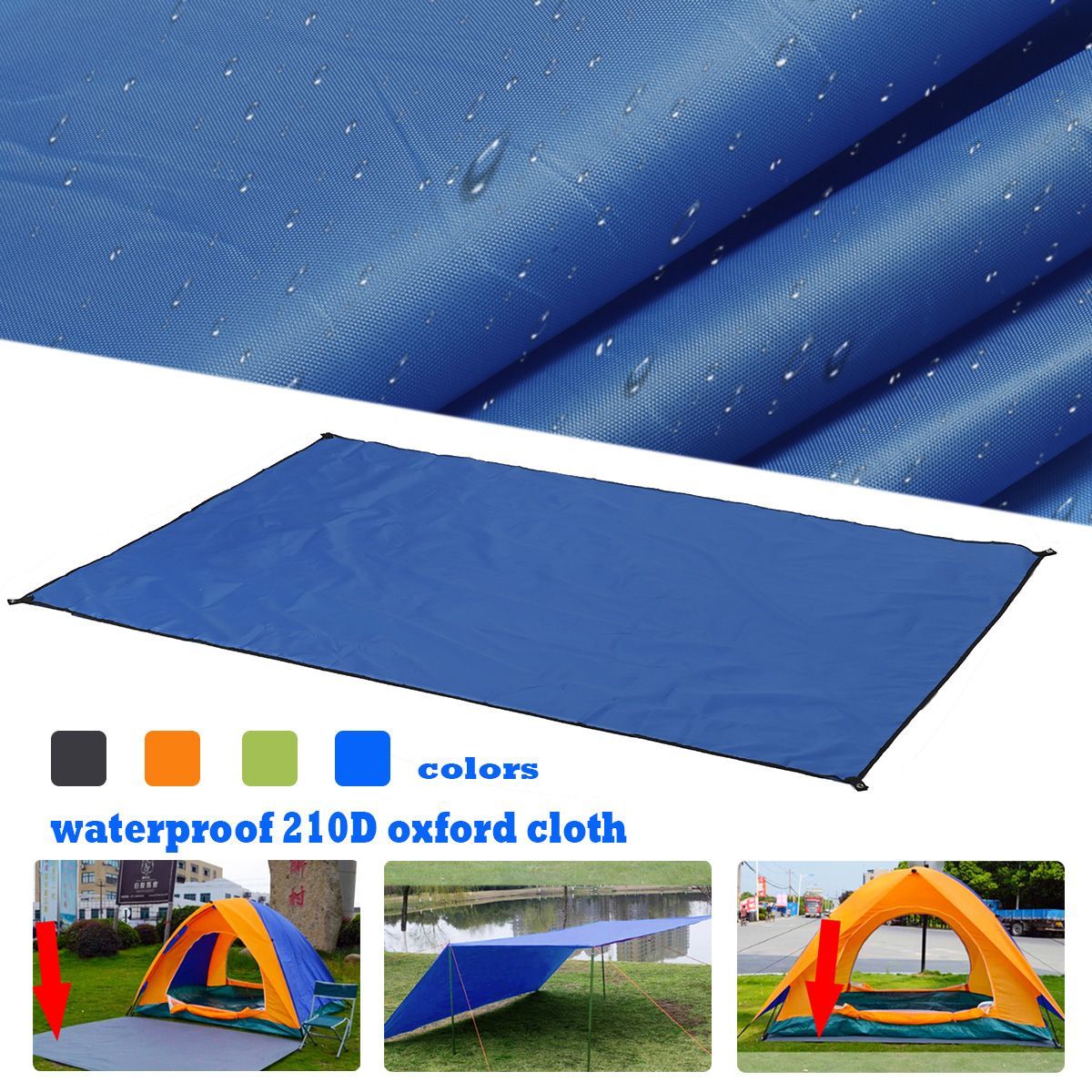 210200cm-Tent-Tarp-Rain-Sun-Shade-Hammock-Shelter-Waterproof-Camping-Pad-Cover-1563894