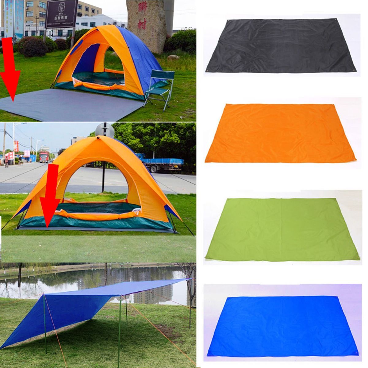 210200cm-Tent-Tarp-Rain-Sun-Shade-Hammock-Shelter-Waterproof-Camping-Pad-Cover-1563894