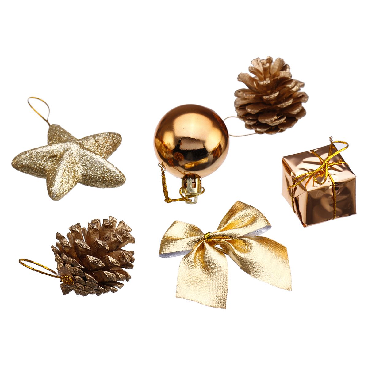 24PCS-Gold-Glitter-Balls-Christmas-Baubles-XMAS-Tree-Hanging-Ornament-Decorations-1372971