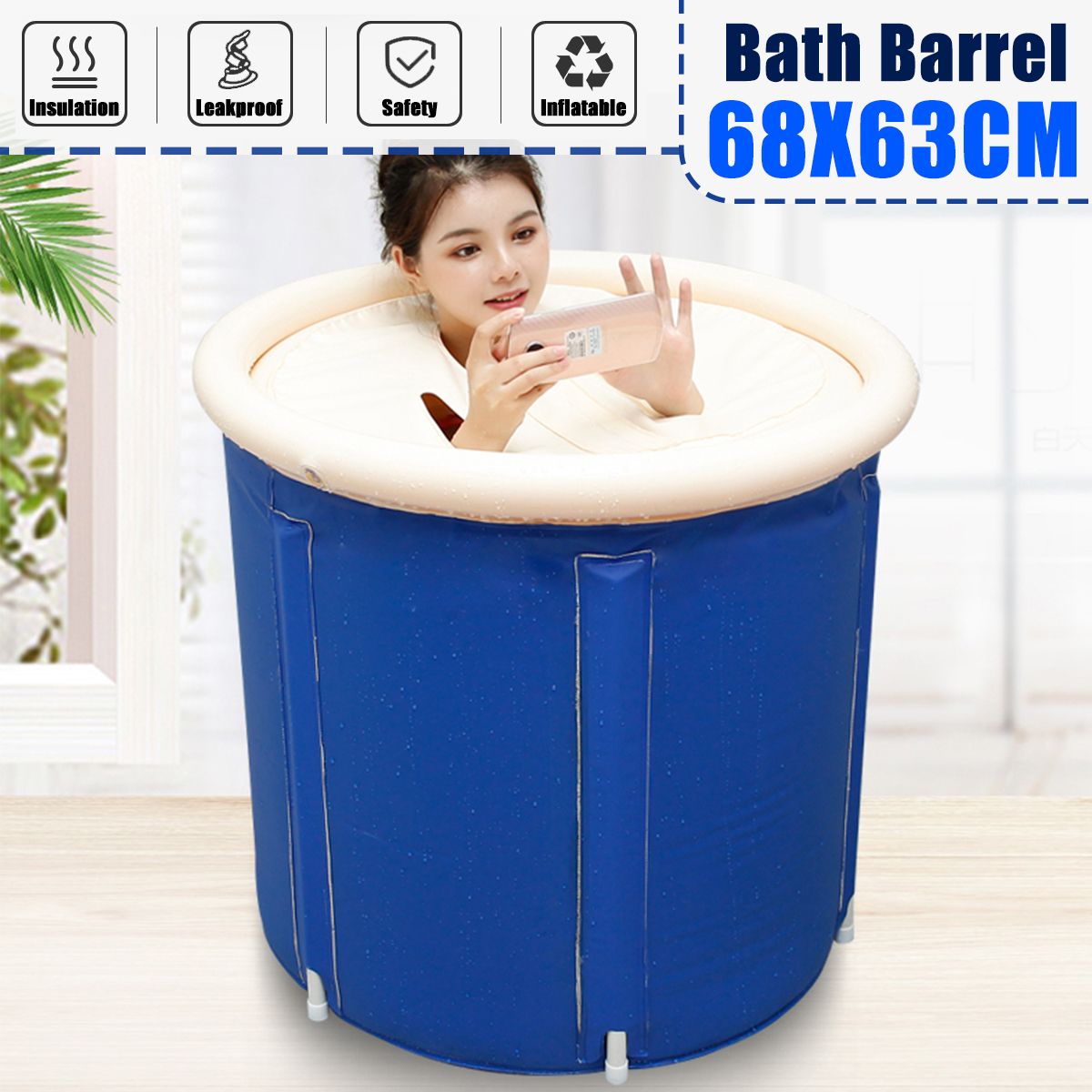 250L-Folding-Portable-Bathtub-PVC-Water-Tub-Intdoor-Room-Adult-Spa-Bath-Blue-1671798