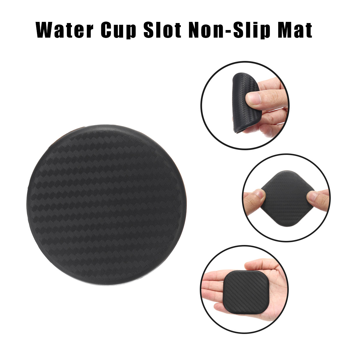 2PcsSet-Auto-Car-Accessories-Water-Cup-Slot-Non-Slip-Carbon-Fiber-Look-Mat-Decorations-1474467