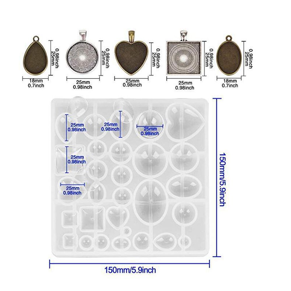 31PcsSet-5-Styles-Pendant-Trays-Set-DIY-Jewelry-Bezel-Making-Crystal-Bracelet-Pendant-Silicone-Resin-1531131