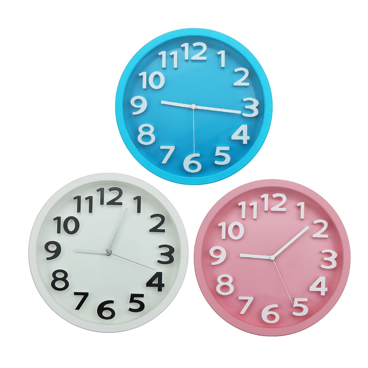 34cm-Silent-Round-Wall-Mountable-Quartz-Analogue-Clock-White-and-Blue-Frame-1446225