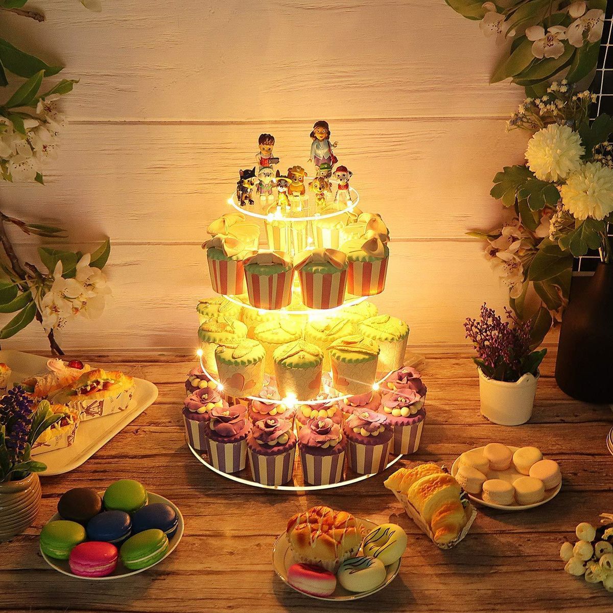 4-Layer-Cake-Stand-Tray-Wedding-Party-Cupcake-Display-Holder-LED-String-Light-Decorations-1639609