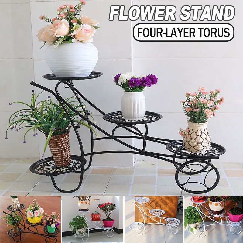 4-Tier-Metal-Shelves-Flower-Pot-Plant-Stand-Display-Indoor-Outdoor-Garden-1743697