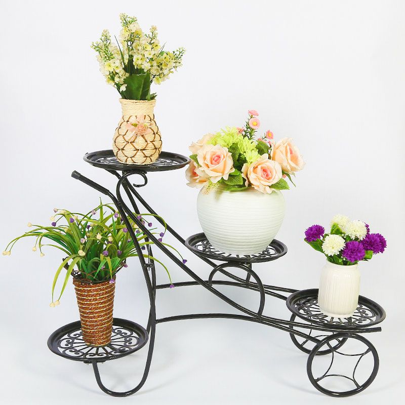 4-Tier-Metal-Shelves-Flower-Pot-Plant-Stand-Display-Indoor-Outdoor-Garden-1743697