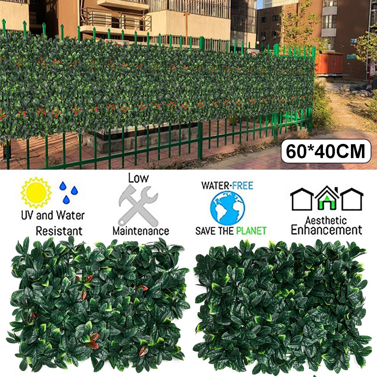 4060CM-Artificial-Topiary-Hedges-Panels-Plastic-Faux-Shrubs-Fence-Mat-Greenery-Wall-Backdrop-Decor-G-1729461