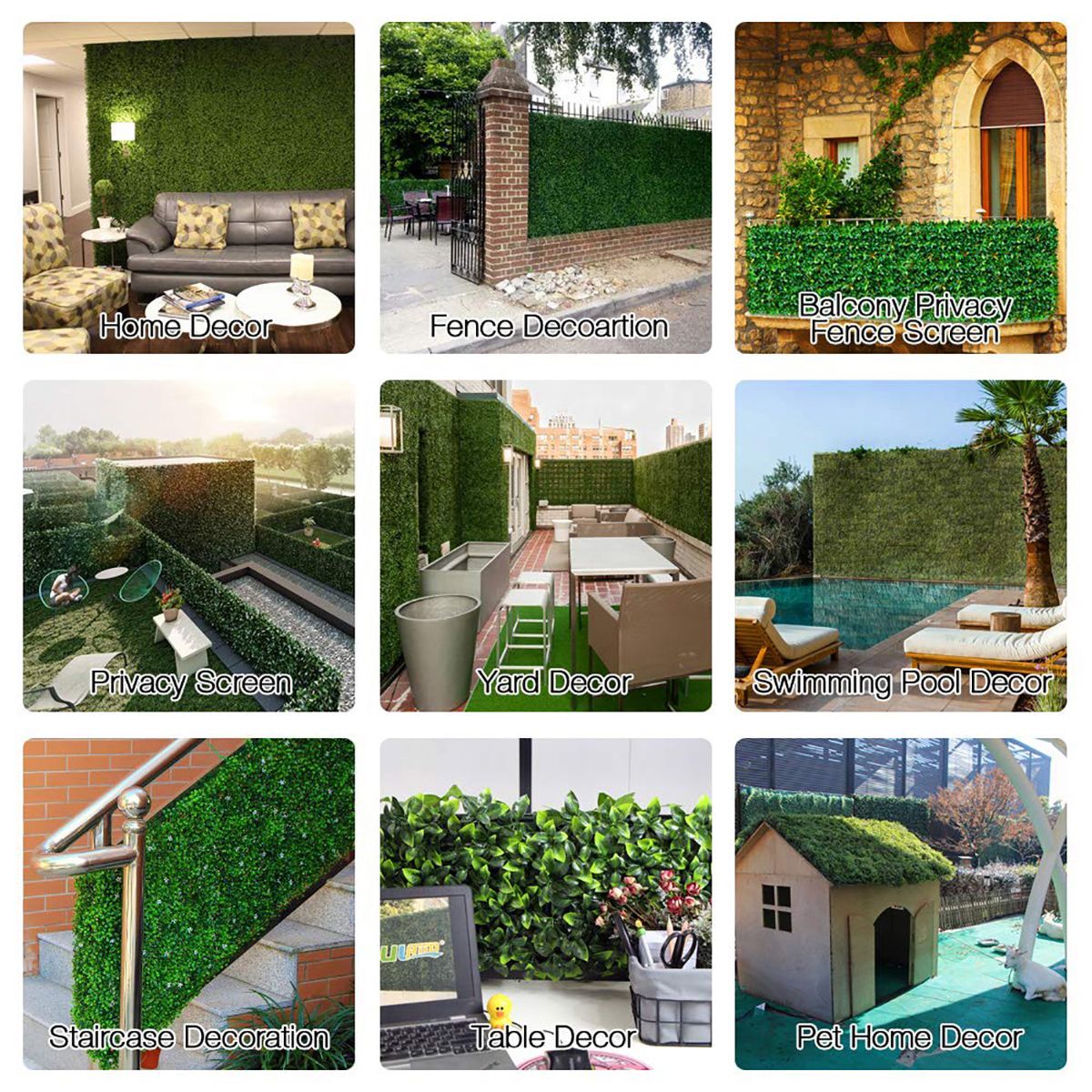 4060CM-Artificial-Topiary-Hedges-Panels-Plastic-Faux-Shrubs-Fence-Mat-Greenery-Wall-Backdrop-Decor-G-1729461