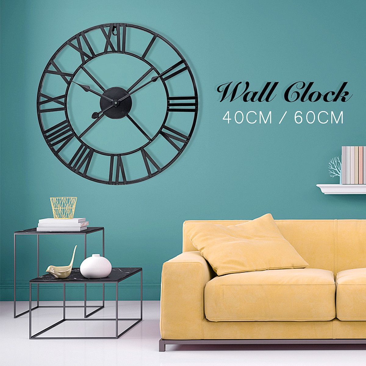 4060cm-Large-Metal-Skeleton-Roman-Numeral-Wall-Clock-Black-Round-Shape-1426215