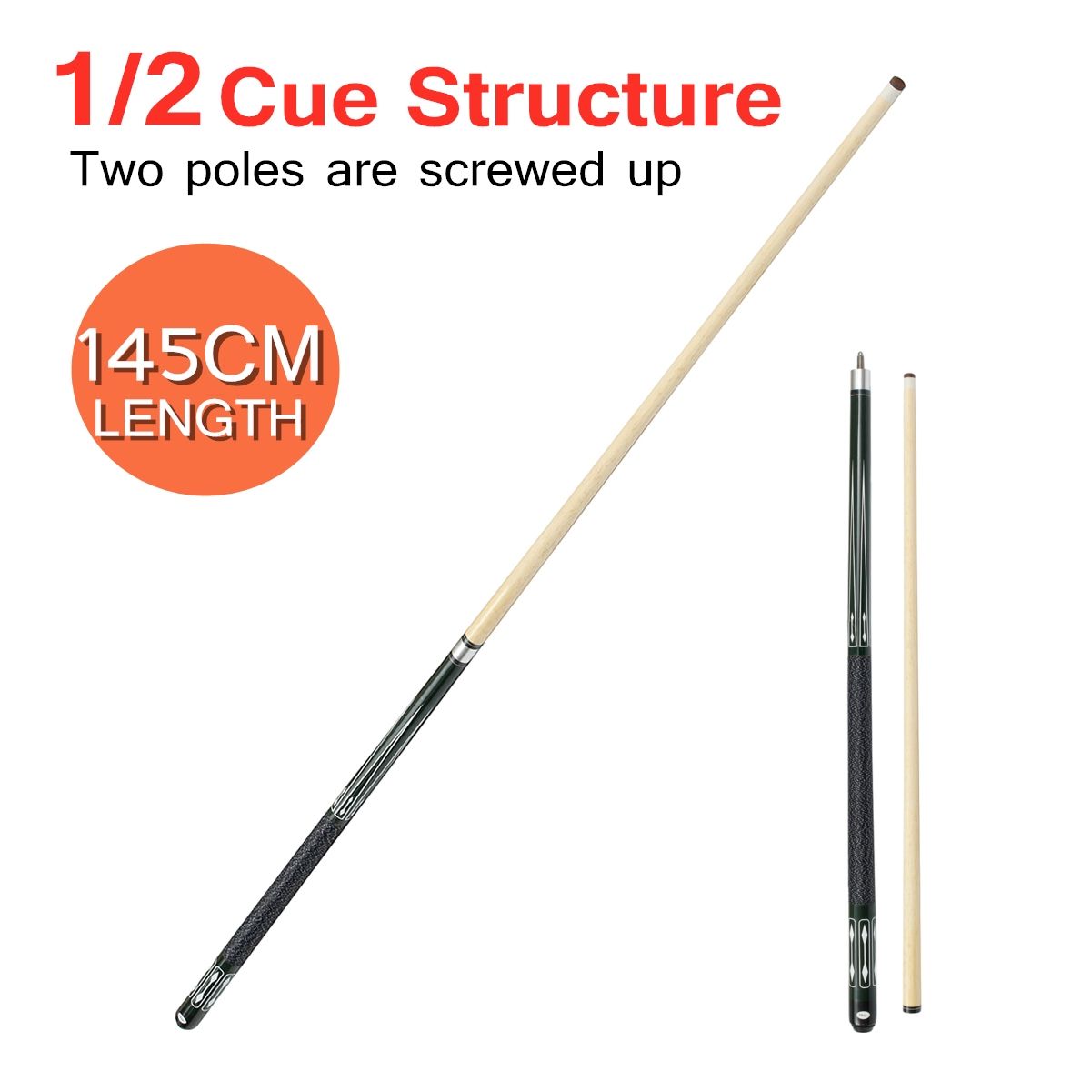 57-Wooden-Pool-Snooker-2-Piece-Jointed-Cue-Stick-Billiard-Game-Rack-Club-Gift-1639769