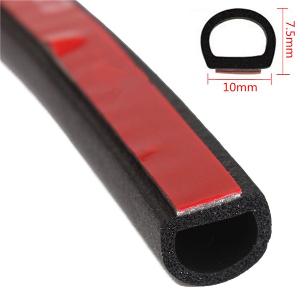 5M-Small-D-Shape-Car-Truck-Motor-Door-Hollow-Rubber-Seal-Weather-Strip-10x75mm-985512