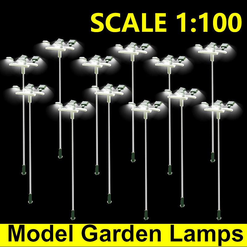5Pcs-1871100-Model-Garden-Lamps-3V-1W-Lamppost-Landscape-4-Heads-Light-Model-1744467