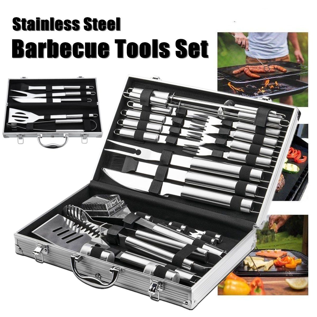 5Pcs26Pcs-Barbecue-Tool-Set-Stainless-Steel-Stick-Fork-Brush-Spatula-BBQ-Accessories-1434366