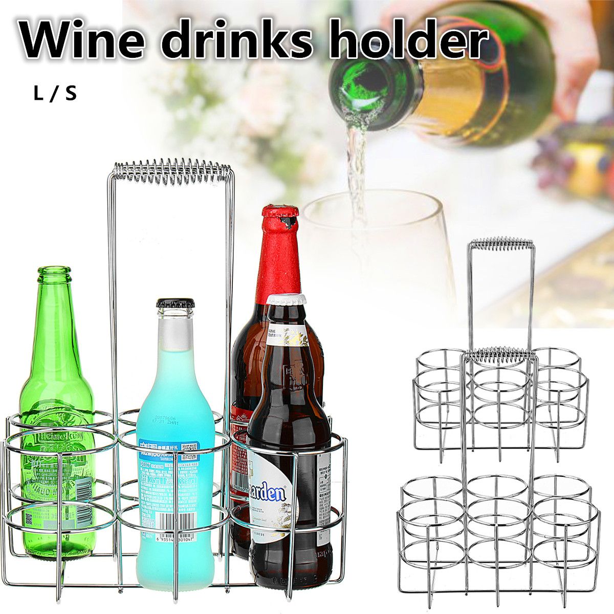 6-Bottles-Metal-WineLiquor-Cabinet-Storage-Rack-Stand-Holder-Bar-Kitchen-Display-Decor-1557444