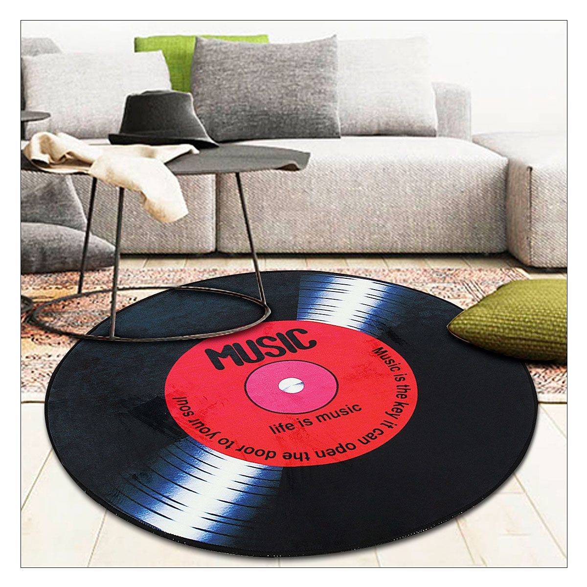 6080100120cm-Vinyl-Record-Printed-Soft-Fabric-Round-Floor-Mat-Carpet-Room-Area-Bedroom-Rug-1384379