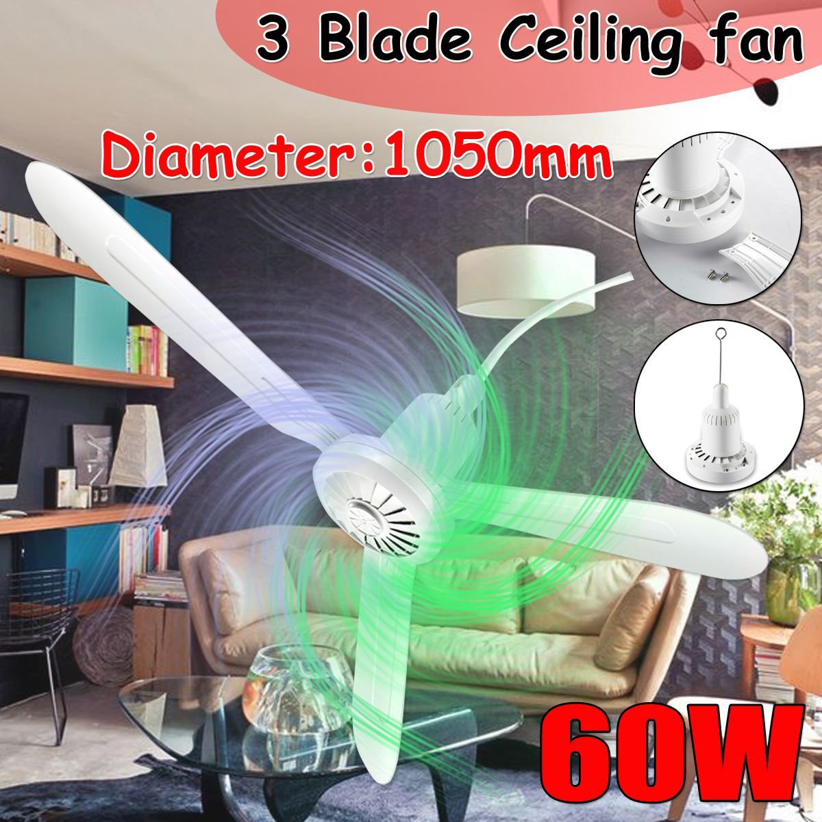 60W-1050mm-Electrical-Portable-Ceiling-Fan-3-Blade-Big-Wind-Easy-Home-Cooler-220v-1543446