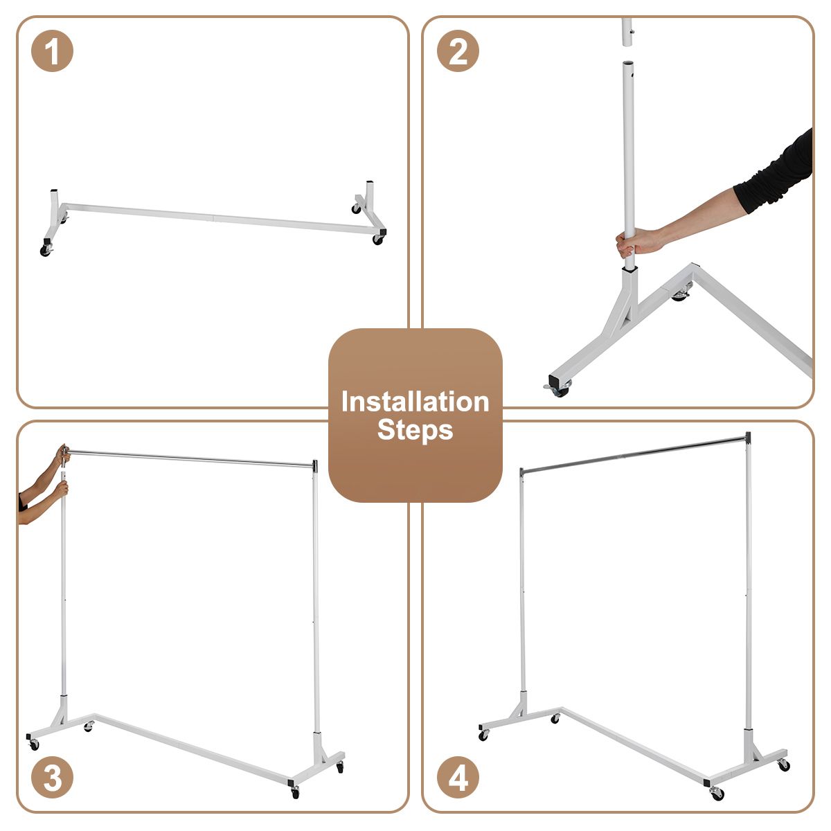 63-400lbs-Heavy-Duty-Garment-Rack-Commercial-Clothing-Box-Storage-Rack-amp-Brake-1660762