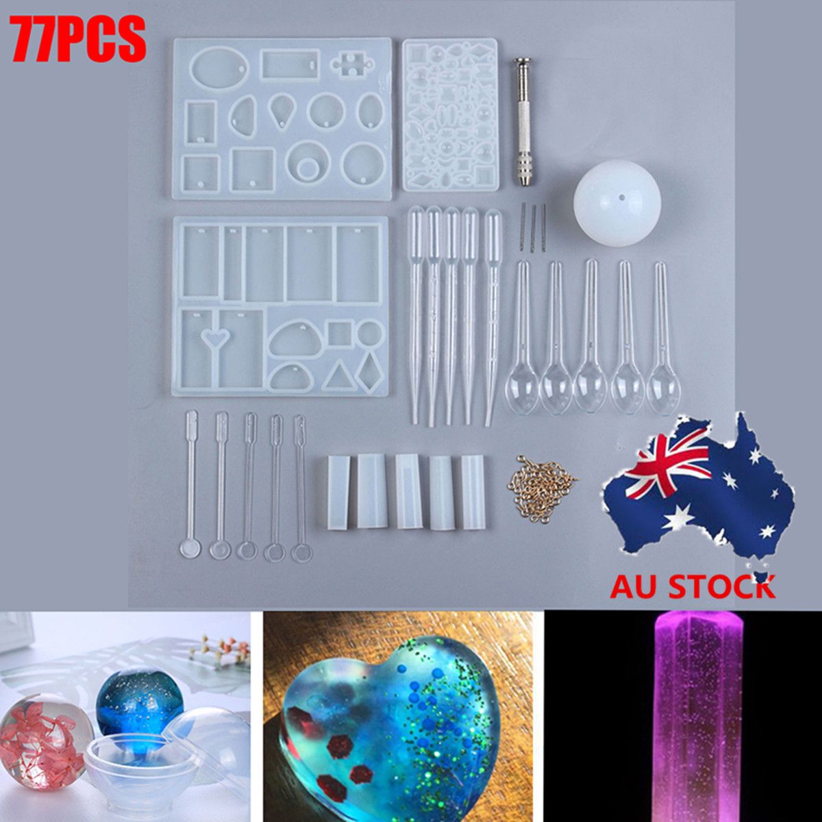 77PCS-DIY-Bracelet-Pendant-Epoxy-Mold-Set-Jewelry-Pendant-Mould-Craft-1757002