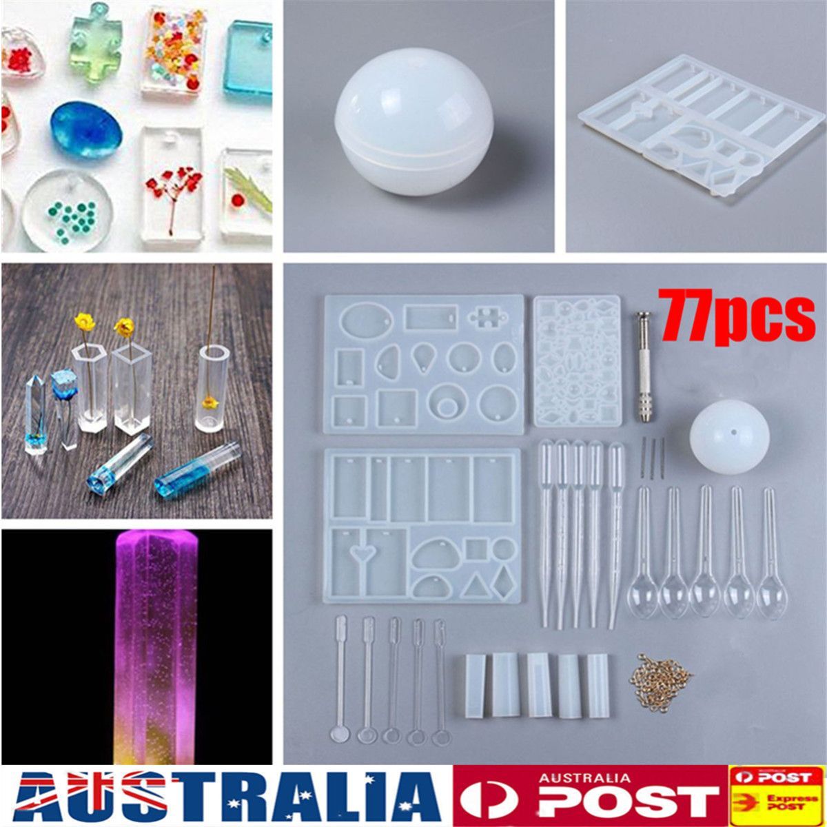 77PCS-DIY-Bracelet-Pendant-Epoxy-Mold-Set-Jewelry-Pendant-Mould-Craft-1757002