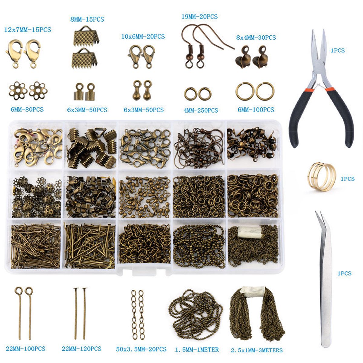 870pcs-GoldSilverBronze-Repair-Metal-Tools-DIY-Craft-Supplies-Jewelry-Making-1753756