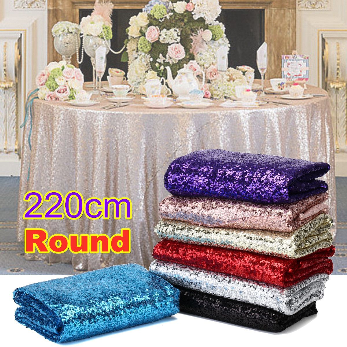 87quot-Round-Sparkle-Sequin-Tablecloth-Cover-Wedding-Party-Banquet-Decorations-1518223