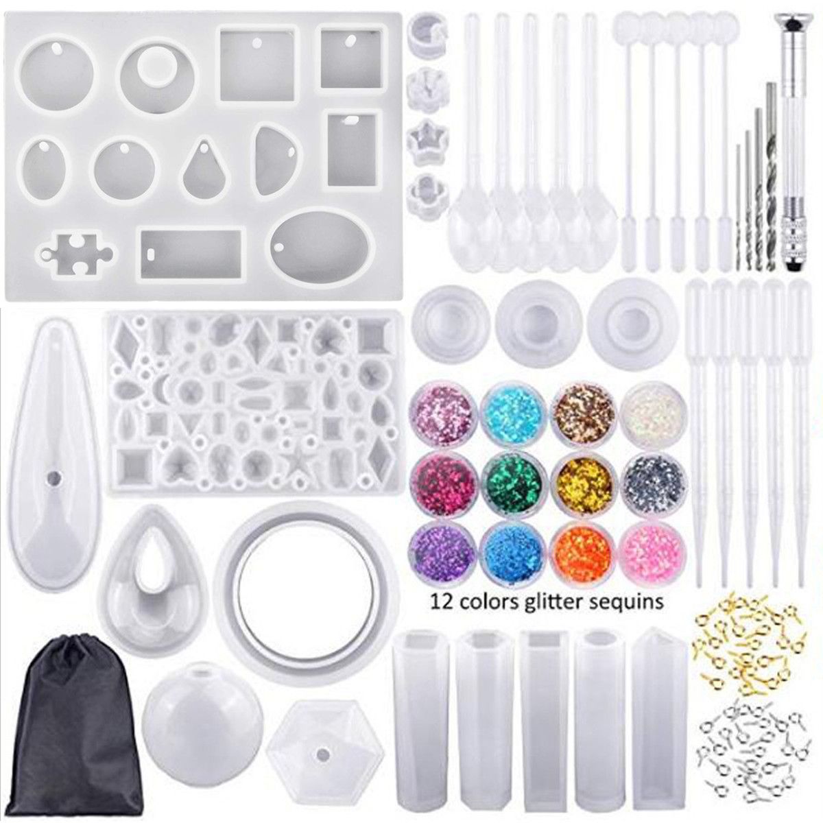 98PcsSet-Pendant-Trays-Set-DIY-Jewelry-Bezel-Making-Crystal-Bracelet-Pendant-Silicone-Resin-Mould-Je-1625836